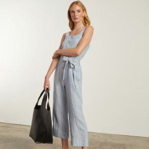 Everlane The Picnic Linen Pinstriped Jumpsuit